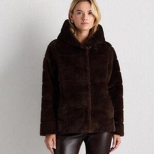NWT Quince Women's Brown Faux Fur Coat Size Small
